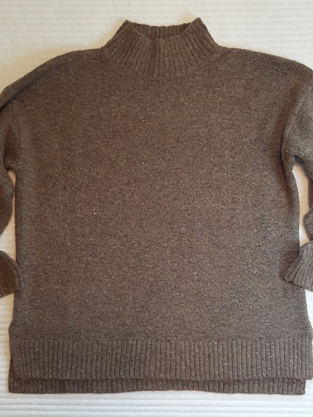 Well Worn Women's L Loose Turtleneck Sweater Light Brown With Mingled Colors